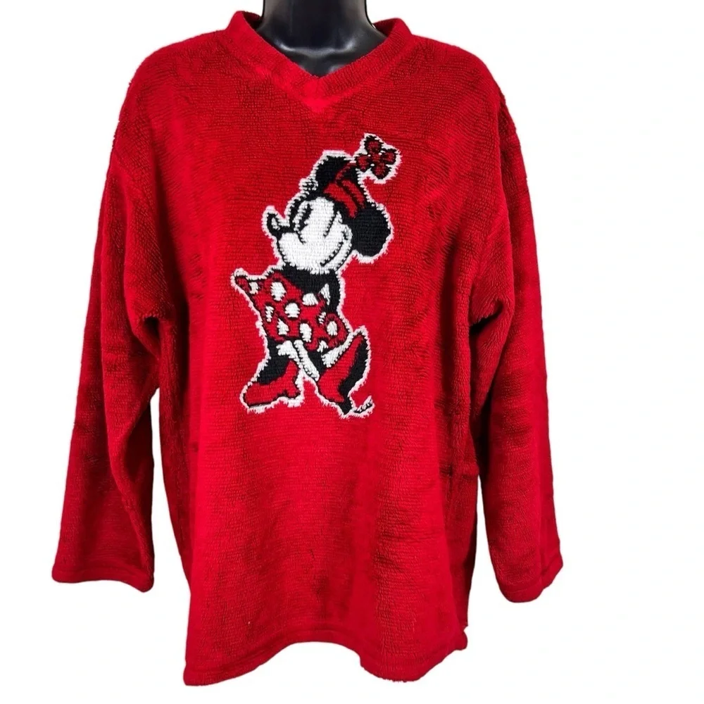 Vintage Walt Disney World Minnie Mouse Plush Pullover Acrylic Sweater